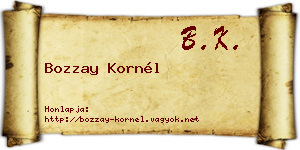 Bozzay Kornél névjegykártya