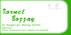 kornel bozzay business card